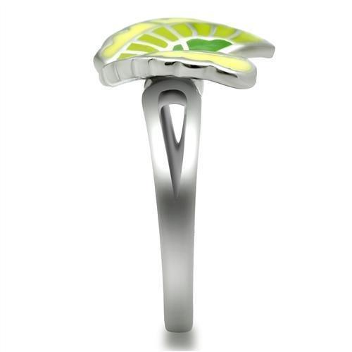 Womens Green Butterfly Ring Anillo Para Mujer 316L Stainless Steel Ring with Epoxy - Jewelry Store by Erik Rayo