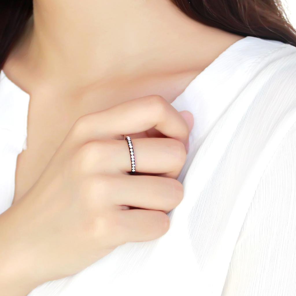 Womens Light Black Ring Anillo Para Mujer Girls 316L Stainless Steel Ring in Aurora Borealis (Rainbow Effect) Belinah - Jewelry Store by Erik Rayo