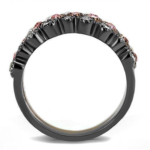 Womens Light Black Ring Anillo Para Mujer Girls 316L Stainless Steel Ring with Top Grade Crystal in Multi Color Sena - Jewelry Store by Erik Rayo