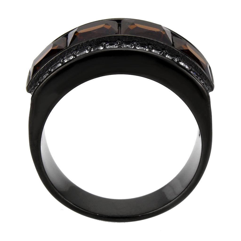 Womens Light Black Ring Anillo Para Mujer Stainless Steel Ring in Brown Celia - Jewelry Store by Erik Rayo
