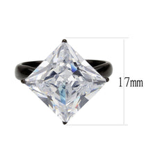 Load image into Gallery viewer, Womens Light Black Ring Anillo Para Mujer Stainless Steel Ring with AAA Grade CZ in Clear Beth - Jewelry Store by Erik Rayo
