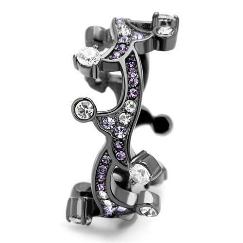 Light Black Rings for Women Anillo Para Mujer Stainless Steel Ring with AAA Grade CZ in Clear Leona - Jewelry Store by Erik Rayo