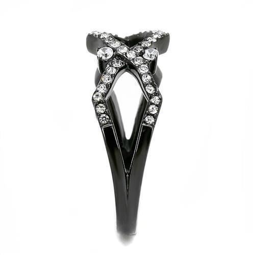 Light Black Rings for Women Anillo Para Mujer Stainless Steel Ring with AAA Grade CZ in Clear Seaphina - Jewelry Store by Erik Rayo