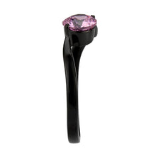 Load image into Gallery viewer, Womens Light Black Ring Anillo Para Mujer Stainless Steel Ring with AAA Grade CZ in Rose Cady - Jewelry Store by Erik Rayo

