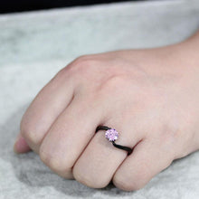 Load image into Gallery viewer, Womens Light Black Ring Anillo Para Mujer Stainless Steel Ring with AAA Grade CZ in Rose Cady - Jewelry Store by Erik Rayo
