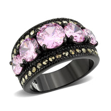 Load image into Gallery viewer, Womens Light Black Ring Anillo Para Mujer Stainless Steel Ring with AAA Grade CZ in Rose Halsey - Jewelry Store by Erik Rayo
