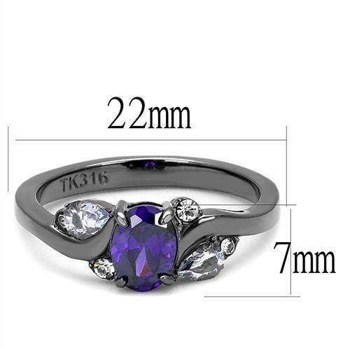 Light Black Rings for Women Anillo Para Mujer Stainless Steel Ring with AAA Grade CZ in Tanzanite Weylyn - Jewelry Store by Erik Rayo