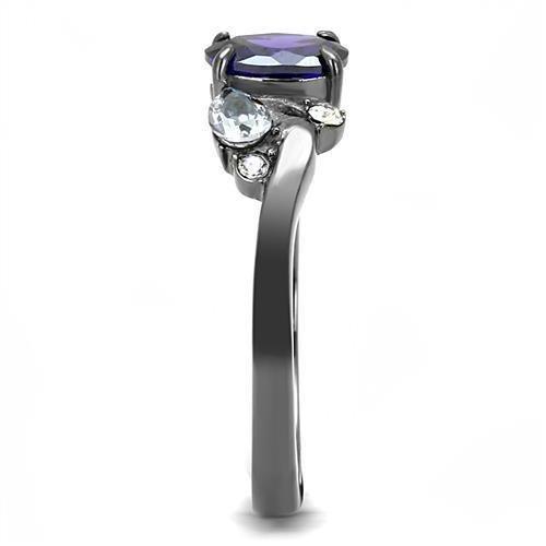 Light Black Rings for Women Anillo Para Mujer Stainless Steel Ring with AAA Grade CZ in Tanzanite Weylyn - Jewelry Store by Erik Rayo