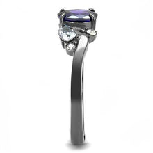 Load image into Gallery viewer, Womens Light Black Ring Anillo Para Mujer Stainless Steel Ring with AAA Grade CZ in Tanzanite Weylyn - Jewelry Store by Erik Rayo
