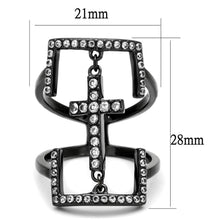 Load image into Gallery viewer, Womens Light Black Ring Anillo Para Mujer 316L Stainless Steel Ring with AAA Grade CZ in Clear Constance - Jewelry Store by Erik Rayo
