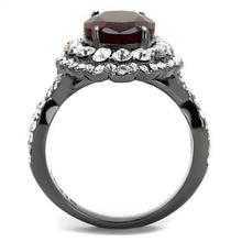 Load image into Gallery viewer, Womens Light Black Ring Anillo Para Mujer y Ninos Kids 316L Stainless Steel Ring with Glass in Siam Suchin - Jewelry Store by Erik Rayo
