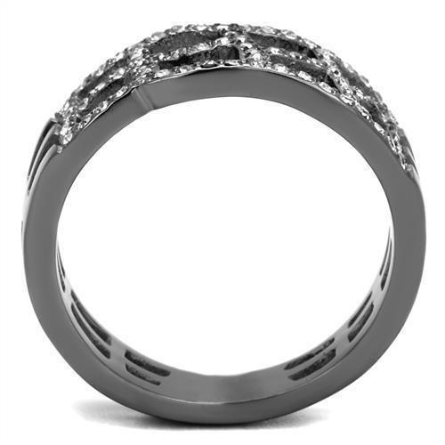 Womens Light Black Ring Anillo Para Mujer 316L Stainless Steel Ring with Top Grade Crystal in Black Diamond Phalin - Jewelry Store by Erik Rayo
