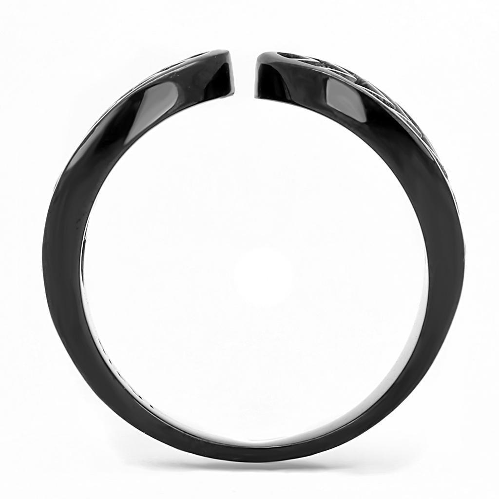 Womens Light Black Ring Anillo Para Mujer 316L Stainless Steel Ring with Top Grade Crystal in Clear Eve - Jewelry Store by Erik Rayo