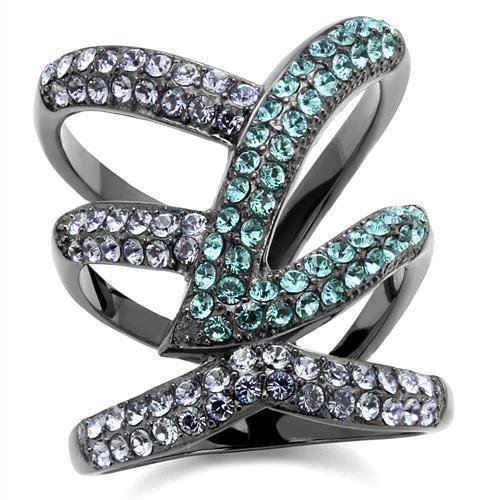 Womens Light Black Ring Anillo Para Mujer 316L Stainless Steel Ring with Top Grade Crystal in Multi Color Africa - Jewelry Store by Erik Rayo