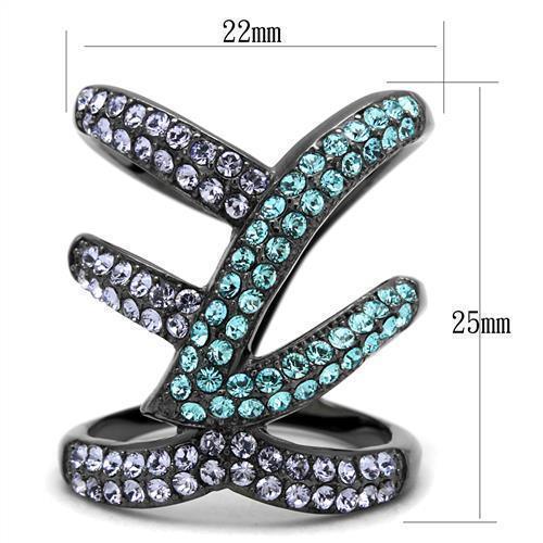 Womens Light Black Ring Anillo Para Mujer 316L Stainless Steel Ring with Top Grade Crystal in Multi Color Africa - Jewelry Store by Erik Rayo