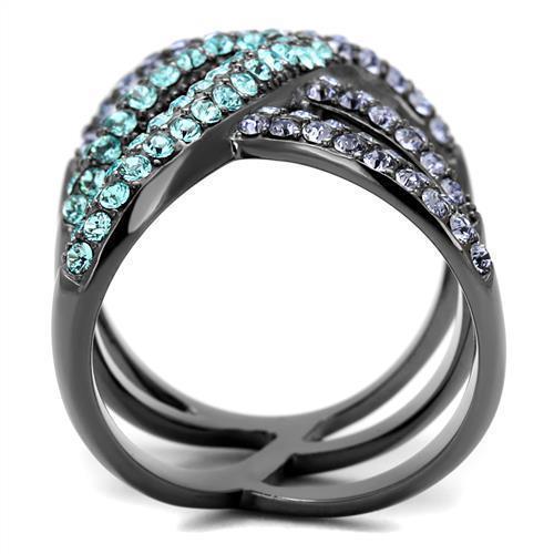Womens Light Black Ring Anillo Para Mujer 316L Stainless Steel Ring with Top Grade Crystal in Multi Color Africa - Jewelry Store by Erik Rayo