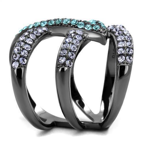 Womens Light Black Ring Anillo Para Mujer 316L Stainless Steel Ring with Top Grade Crystal in Multi Color Africa - Jewelry Store by Erik Rayo