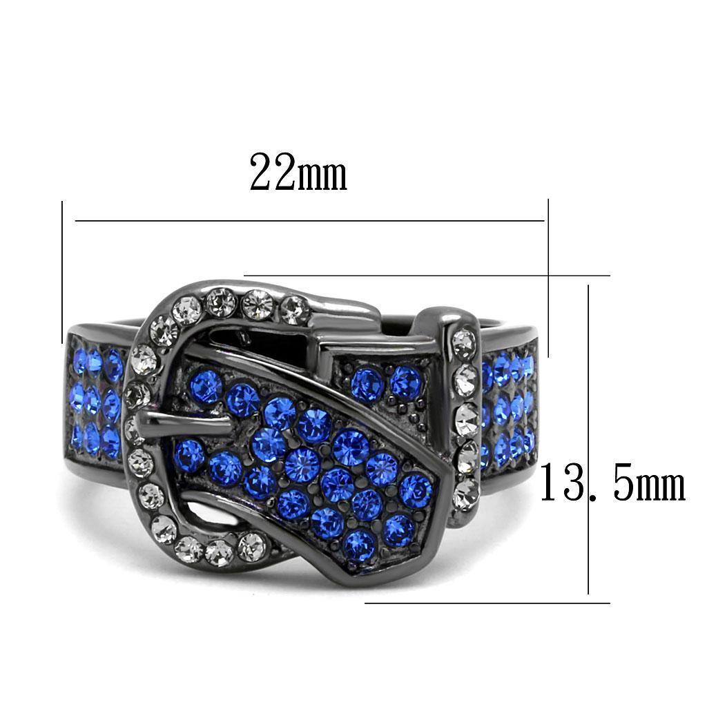 Womens Light Black Ring Anillo Para Mujer 316L Stainless Steel Ring with Top Grade Crystal in Multi Color Brea - Jewelry Store by Erik Rayo