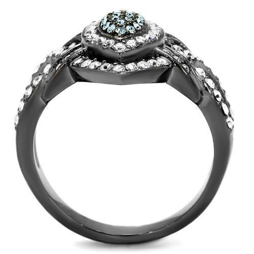 Womens Light Black Ring Anillo Para Mujer 316L Stainless Steel Ring with Top Grade Crystal in Multi Color Dora - Jewelry Store by Erik Rayo