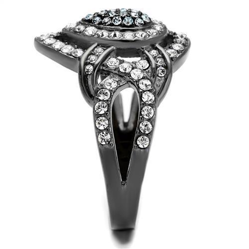 Womens Light Black Ring Anillo Para Mujer 316L Stainless Steel Ring with Top Grade Crystal in Multi Color Dora - Jewelry Store by Erik Rayo