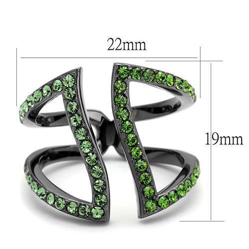 Womens Light Black Ring Anillo Para Mujer 316L Stainless Steel Ring with Top Grade Crystal in Multi Color Grace - Jewelry Store by Erik Rayo