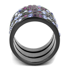 Load image into Gallery viewer, Womens Light Black Ring Anillo Para Mujer y Ninos Kids 316L Stainless Steel Ring with Top Grade Crystal in Multi Color Jovanna - Jewelry Store by Erik Rayo
