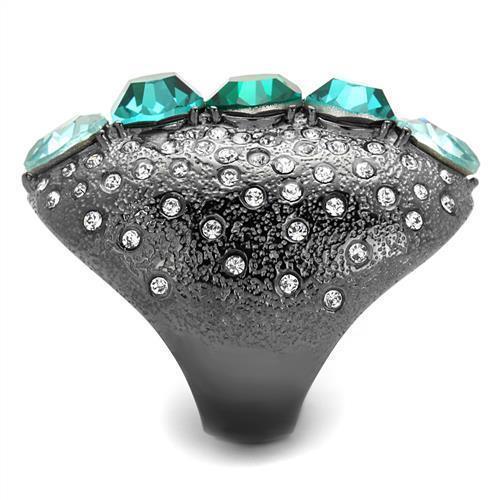 Womens Light Black Ring Anillo Para Mujer 316L Stainless Steel Ring with Top Grade Crystal in Multi Color Lena - Jewelry Store by Erik Rayo