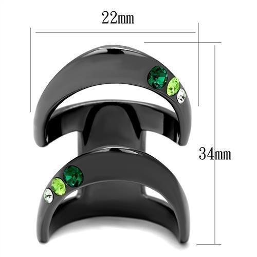 Womens Light Black Ring Anillo Para Mujer 316L Stainless Steel Ring with Top Grade Crystal in Multi Color Tafariah - Jewelry Store by Erik Rayo