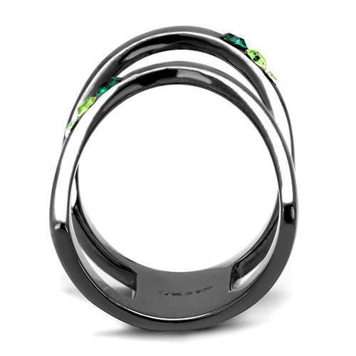 Womens Light Black Ring Anillo Para Mujer 316L Stainless Steel Ring with Top Grade Crystal in Multi Color Tafariah - Jewelry Store by Erik Rayo