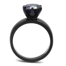 Load image into Gallery viewer, Womens Light Black Ring Anillo Para Mujer Stainless Steel Ring with AAA Grade CZ in Amethyst Danice - Jewelry Store by Erik Rayo

