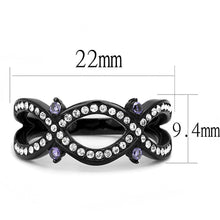 Load image into Gallery viewer, Womens Light Black Ring Anillo Para Mujer Stainless Steel Ring with AAA Grade CZ in Amethyst Dinah - Jewelry Store by Erik Rayo
