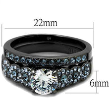 Load image into Gallery viewer, Womens Light Black Ring Anillo Para Mujer Stainless Steel Ring with AAA Grade CZ in Clear Aria - Jewelry Store by Erik Rayo
