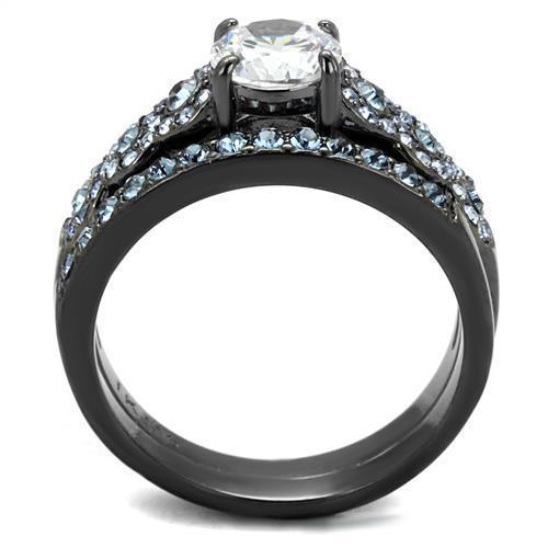 Light Black Rings for Women Anillo Para Mujer Stainless Steel Ring with AAA Grade CZ in Clear Aria - Jewelry Store by Erik Rayo