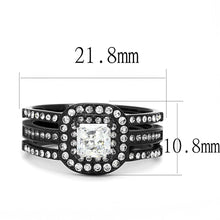 Load image into Gallery viewer, Womens Light Black Ring Anillo Para Mujer Stainless Steel Ring with AAA Grade CZ in Clear Elora - Jewelry Store by Erik Rayo
