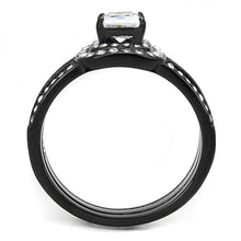 Load image into Gallery viewer, Womens Light Black Ring Anillo Para Mujer Stainless Steel Ring with AAA Grade CZ in Clear Elora - Jewelry Store by Erik Rayo
