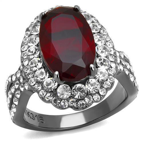 Light Black Rings for Women Anillo Para Mujer Stainless Steel Ring with Glass in Siam Suchin - Jewelry Store by Erik Rayo