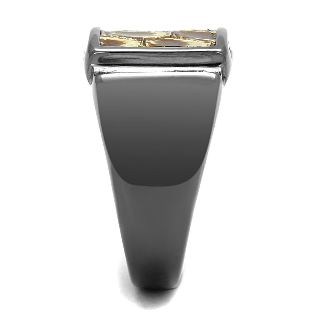 Light Black Rings for Women Anillo Para Mujer Stainless Steel Ring with Leather in Brown Kenya - Jewelry Store by Erik Rayo