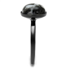 Load image into Gallery viewer, Womens Light Black Ring Anillo Para Mujer Stainless Steel Ring with Semi-Precious Hematite in Multi Color Aayla - Jewelry Store by Erik Rayo
