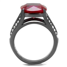 Load image into Gallery viewer, Womens Light Black Ring Anillo Para Mujer Stainless Steel Ring with Synthetic Corundum in Ruby Soraya - Jewelry Store by Erik Rayo
