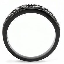 Load image into Gallery viewer, Womens Light Black Ring Anillo Para Mujer Stainless Steel Ring with Top Grade Crystal in Clear Diem - Jewelry Store by Erik Rayo
