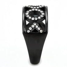 Load image into Gallery viewer, Womens Light Black Ring Anillo Para Mujer Stainless Steel Ring with Top Grade Crystal in Clear Diem - Jewelry Store by Erik Rayo
