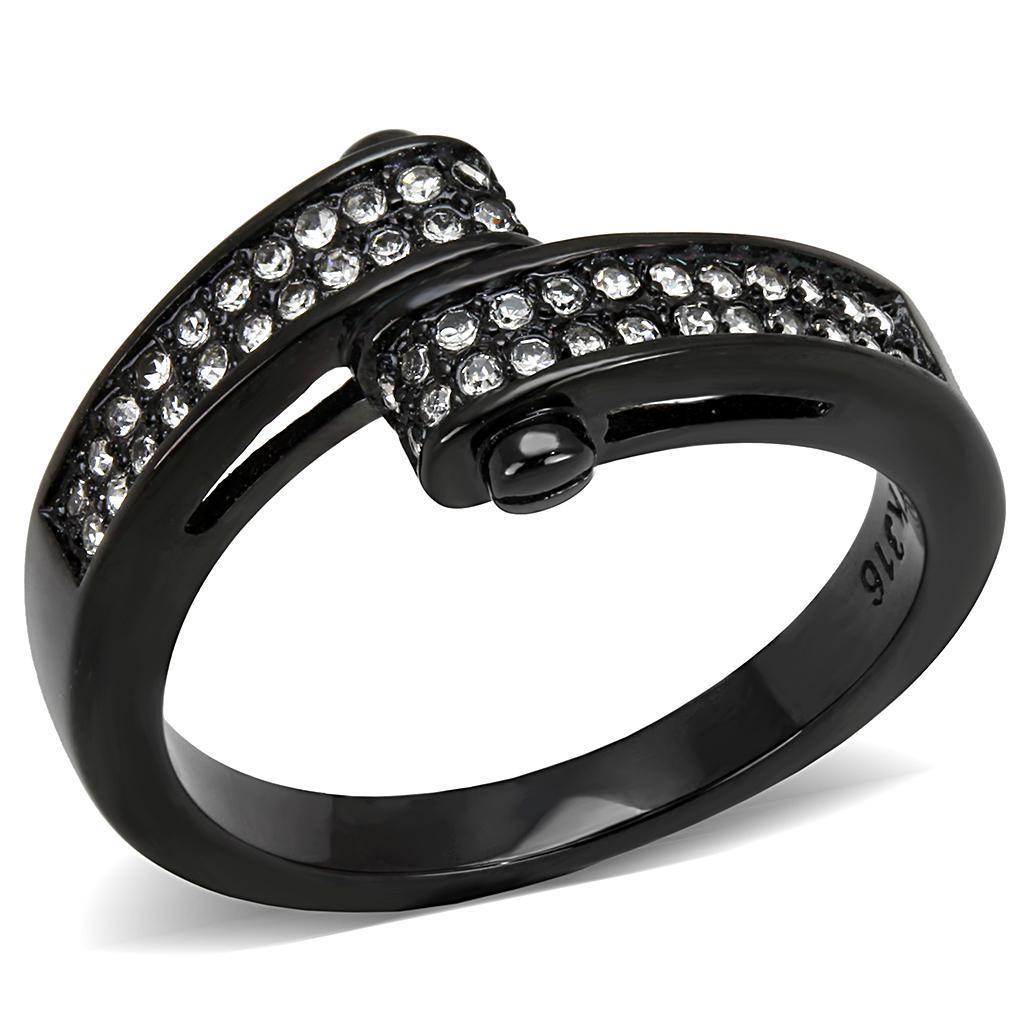 Light Black Rings for Women Anillo Para Mujer Stainless Steel Ring with Top Grade Crystal in Clear Ember - Jewelry Store by Erik Rayo