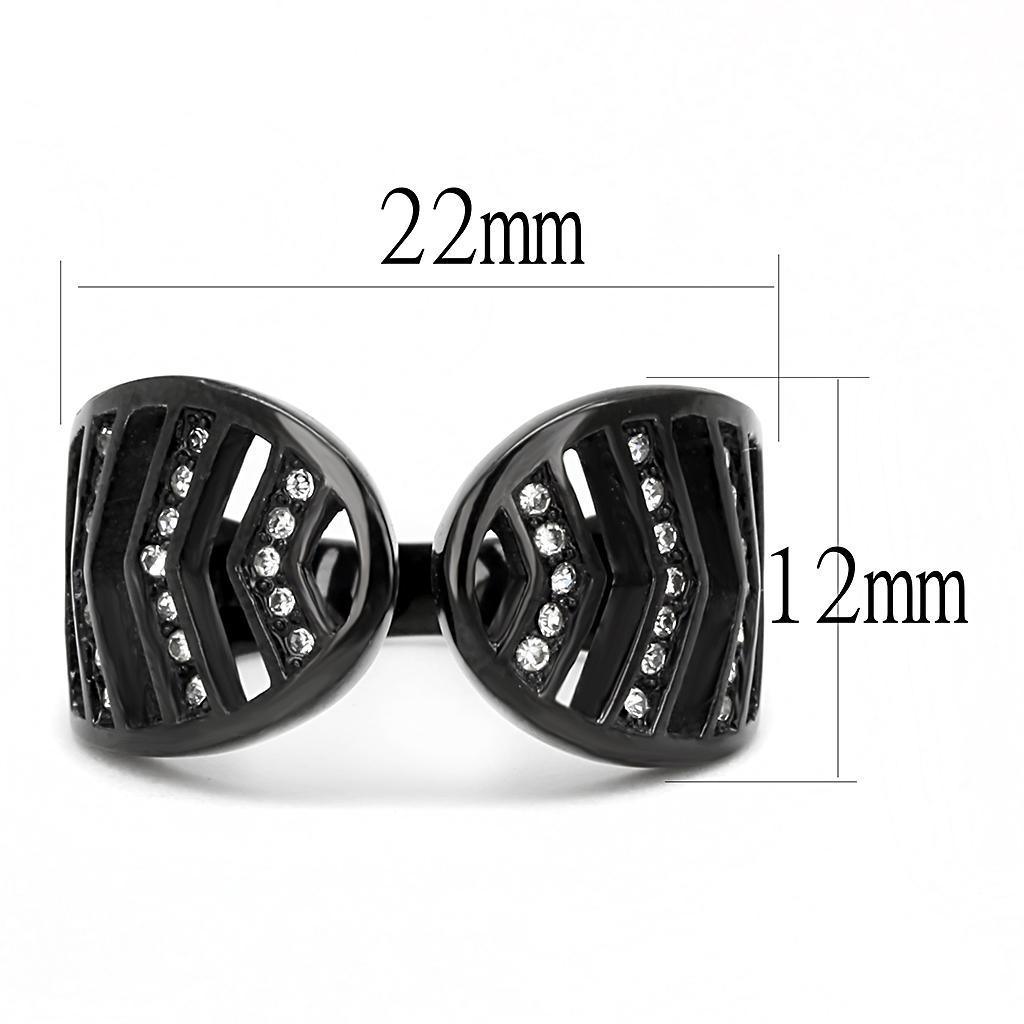 Light Black Rings for Women Anillo Para Mujer Stainless Steel Ring with Top Grade Crystal in Clear Eve - Jewelry Store by Erik Rayo