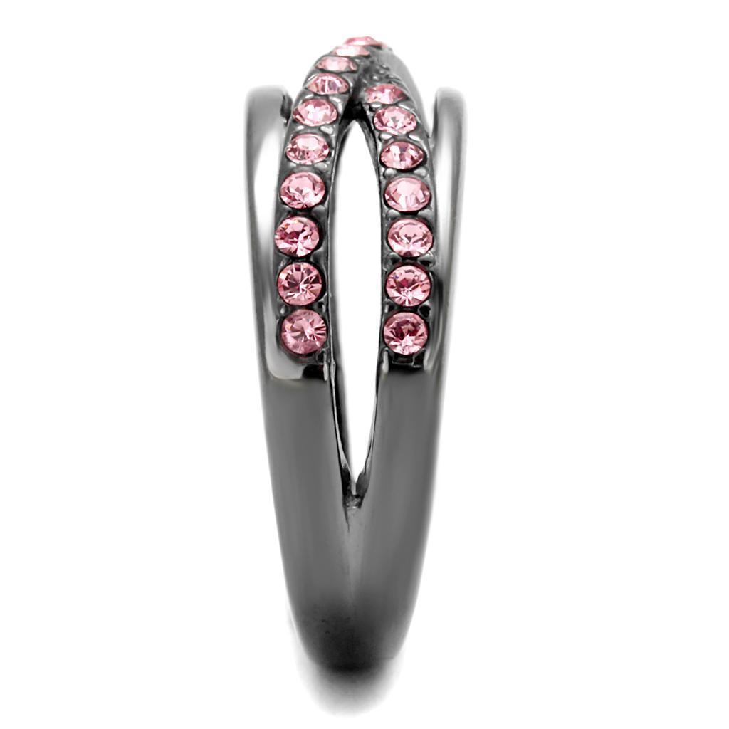 Light Black Rings for Women Anillo Para Mujer Stainless Steel Ring with Top Grade Crystal in Light Peach Elsie - Jewelry Store by Erik Rayo