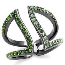 Load image into Gallery viewer, Womens Light Black Ring Anillo Para Mujer Stainless Steel Ring with Top Grade Crystal in Multi Color Grace - Jewelry Store by Erik Rayo
