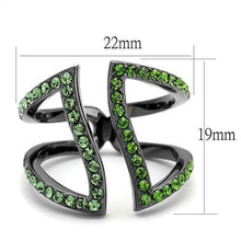 Load image into Gallery viewer, Womens Light Black Ring Anillo Para Mujer Stainless Steel Ring with Top Grade Crystal in Multi Color Grace - Jewelry Store by Erik Rayo
