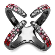 Load image into Gallery viewer, Womens Light Black Ring Anillo Para Mujer Stainless Steel Ring with Top Grade Crystal in Multi Color Jolie - Jewelry Store by Erik Rayo

