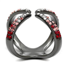 Load image into Gallery viewer, Womens Light Black Ring Anillo Para Mujer Stainless Steel Ring with Top Grade Crystal in Multi Color Jolie - Jewelry Store by Erik Rayo
