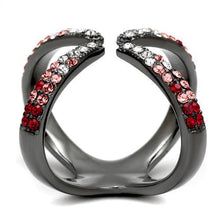 Load image into Gallery viewer, Womens Light Black Ring Anillo Para Mujer Stainless Steel Ring with Top Grade Crystal in Multi Color Jolie - Jewelry Store by Erik Rayo
