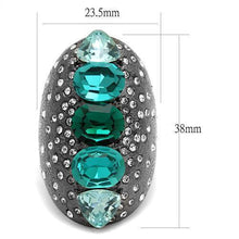 Load image into Gallery viewer, Womens Light Black Ring Anillo Para Mujer Stainless Steel Ring with Top Grade Crystal in Multi Color Lena - Jewelry Store by Erik Rayo
